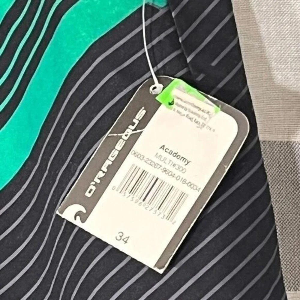 O'Rageous‎ board shorts black green size 34 NWT